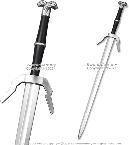 Vista 2 de Espada larga de plata de acero de fantasía de alta densidad de espuma de regalo de disfraz de cosplay