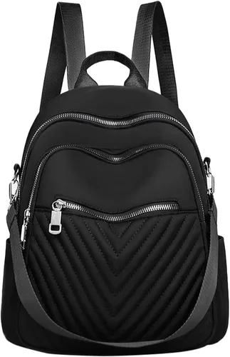Vista 2 de Mochila para mujer de gran capacidad bordada a prueba de agua de tela a la moda simple mochila de viaje