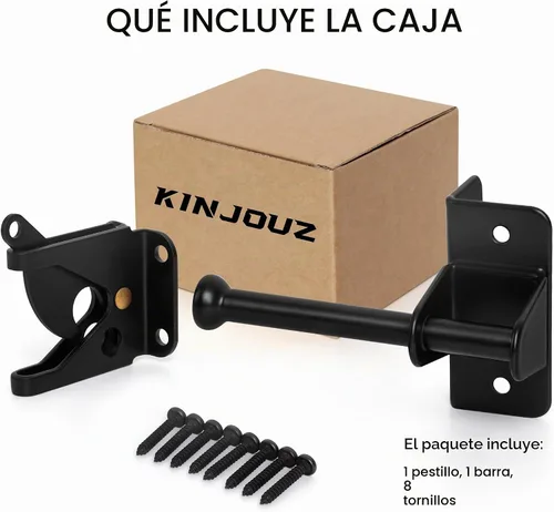 Vista 7 de Pestillo de puerta de autobloqueo para valla de madera, pestillo automático por gravedad