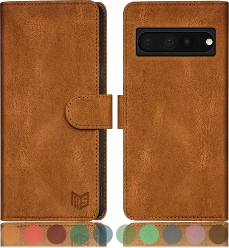 Vista 13 de SUANPOT Funda tipo cartera para Google Pixel 7 Pro 5G con bloqueo RFID, tarjetero de crédito, funda protectora de piel sintética con tapa para Negro