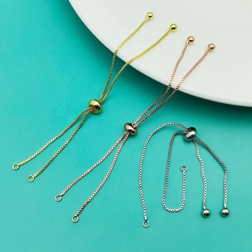 Vista 4 de Oubaka 12 pulseras deslizantes ajustables, cadenas extensoras ajustables con extremos de bola, cadenas extensoras para pulseras, joyería