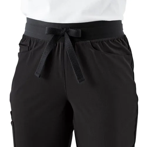 Vista 5 de ave. Pantalón médico Coastal con siete bolsillos para mujer, color negro, talla L