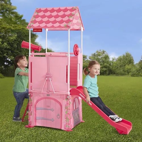 Vista 15 de Radio Flyer - Castillo de princesa desplegable para jugar, escalador para niños pequeños, edades 2-5