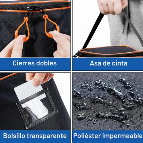 Vista 3 de VISEMAN Cesta portátil para pelotas de tenis para entrenamiento, transporte y almacenamiento Negro