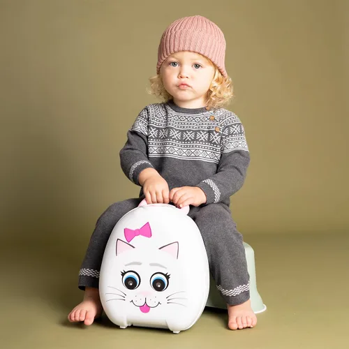 Vista 5 de My Carry Potty - Orinal de viaje para niños de 18 meses a 3 años, gato Gato Blanco