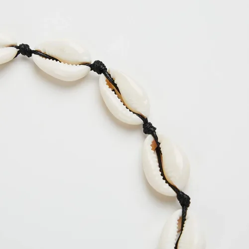 Vista 6 de SUNSCSC - Gargantilla hecha a mano para playa de verano, con conchas de terciopelo blanco, collar de concha ajustable