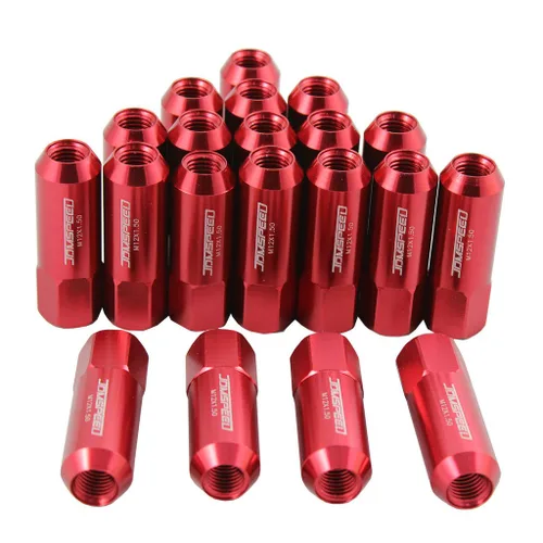 Vista 8 de JDMSPEED - Repuesto de tuercas de llanta alargadas de aluminio de 2.23 pulgadas para llantas M12 x 1.5, 20 unidades, color negro