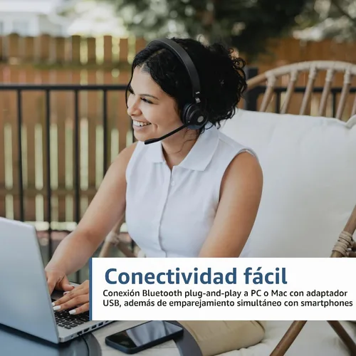 Vista 4 de Cyber Acoustics Auriculares Bluetooth HS-2000BT, ANC, ENC Cancelación