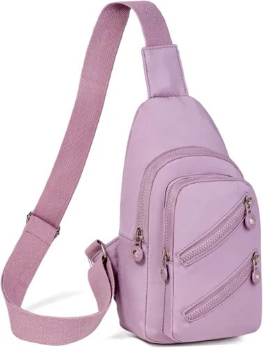 Vista 12 de Banelu Pequeña mochila bandolera bandolera para mujeres y hombres, bolsa de pecho, riñonera cruzada para exteriores, senderismo, viajes, color negro