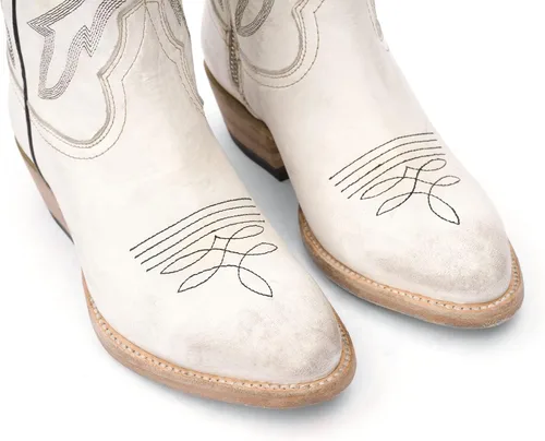 Vista 5 de Mezcalero Botines para Mujer con acabado vintage y costuras occidentales - Maye