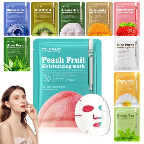 Vista 16 de Mascarilla calmante de aloe vera hidratante, hidratante de larga duración, máscara facial para todo tipo de piel, máscaras faciales de aloe suave