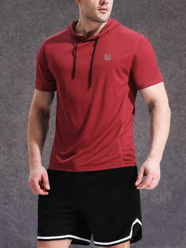 Vista 7 de Neleus - Camiseta sin mangas deportiva Dry Fit para correr con capucha