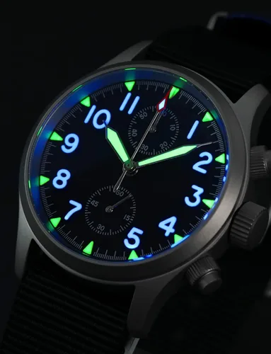 Vista 4 de TACTICAL FROG Militado Militado Relojes Militares para hombre cronógrafo 1.535 in Pilot VK61 Movimiento de cuarzo Casual Relojes de pulsera