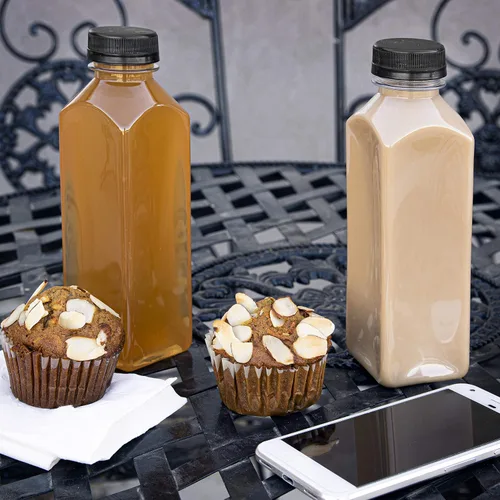 Vista 8 de Takeout Depot - Paquete de 100 botellas de plástico de 16 onzas con tapas - Perfecto para tu agua, jugo o batido - Botellas de plástico PET
