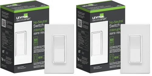 Vista 8 de Leviton DN15S-1RW - Interruptor inteligente no neutro, color blanco