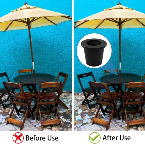 Vista 5 de 2 Pieces Patio Table Umbrella Hole Ring Silicone Patio Cone Wedge Plug Stabilizer Sleeve for 2 to 2.5 Inch Patio Table Hole and 1.5 Inch Umbrella