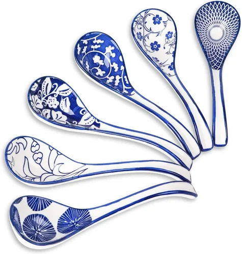 Vista 7 de Selamica cucharas de café de cerámica, cucharaditas de 5.2 pulgadas, juego de cucharas pequeñas para espresso, té, postre, agitación, aptas