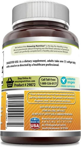 Vista 3 de Amazing Formulas Vitamina D3 en aceite de oliva Suplemento de 5000 UI, cápsulas blandas, sin OMG, sin gluten, fabricado en Estados Unidos