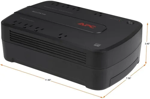 Vista 2 de APC UPS Batería de respaldo para computadora, BE550G Protector contra sobretensiones con respaldo de batería, Protección de línea de datos