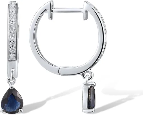 Vista 2 de Santuzza Aretes de aro delicados de oro macizo de 10 quilates para mujer