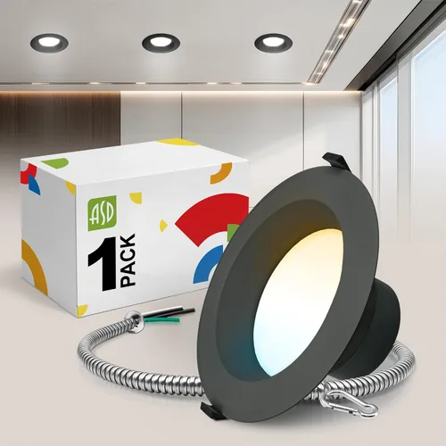Vista 10 de ASD Downlight LED comercial sin lata de 4 pulgadas, iluminación ajustable de potencia de 7/10/13W, lámpara de techo empotrable redonda regulable, 5