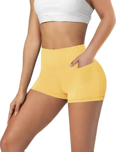 Vista 70 de Biker Shorts for Women with Pockets - 8"/5"/3" Booty Black Spandex Shorts Verde militar