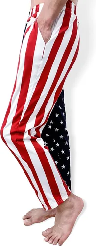 Vista 3 de Pantalones deportivos con la bandera estadounidense, pantalones deportivos casuales divertidos para hombres y mujeres