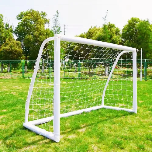 Vista 10 de KATARUS Portería de fútbol 12x6 pies/10x6.5 pies/8x6 pies/8x5 pies/6x4 pies para exteriores con marco de UPVC resistente a la intemperie y estacas