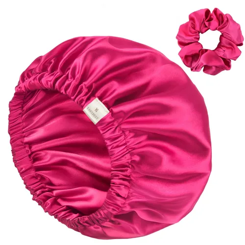 Vista 17 de YANIBEST Gorro de Satén Ajustable de Doble Capa Gorro de Cabello para Dormir, Gorros para Mujeres, Gorros para Cabello Natural Rizado, Gris Ceniza