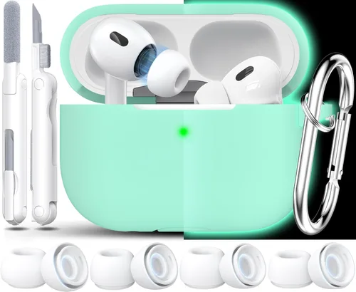 Vista 14 de RFUNGUANGO - Funda de silicona para AirPods Pro con auriculares, aguacate