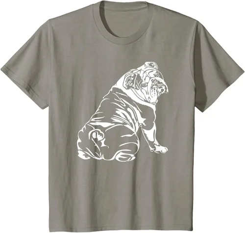 Vista 27 de Gracioso Bulldog Inglés playera perro Hund playera regalo, Azul (Heather blue)