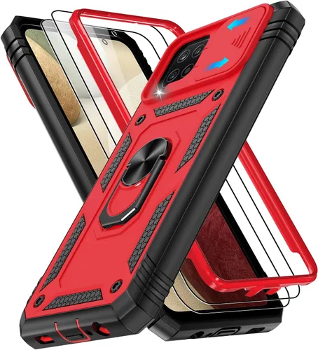 Vista 302 de Gritup Funda para Google Pixel 6 con cubierta deslizante para cámara y protector de pantalla (2 unidades), soporte de anillo giratorio 360°, funda