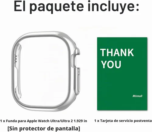 Vista 8 de Miimall - Funda para Apple Watch Ultra 1, 2, 3, 4 de 1.732 pulgadas, galvanoplastia de policarbonato duro [sin protector de pantalla], funda