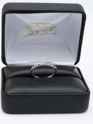 Vista 3 de Dazzlingrock Collection Anillo apilable de plata de ley para mujer, 0.12 quilates (ctw)