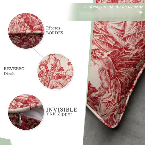 Vista 4 de Maison d' Hermine The Miller - Funda de cojín decorativa 100 % de algodón, tejido Toile de Jouy Para sofá, sillón, dormitorio, hogar, sala