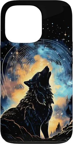 Vista 10 de Howling Wolf Space Galaxy Stars Wolves Animal Case for iPhone 17