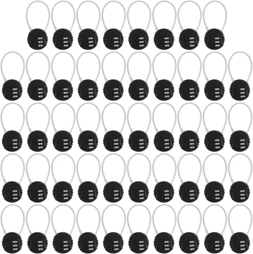 Vista 14 de Moxweyeni Paquete de 16 candados combinados de alambre de 3 dígitos, pequeño combo de equipaje, candado de cable para exteriores, impermeable
