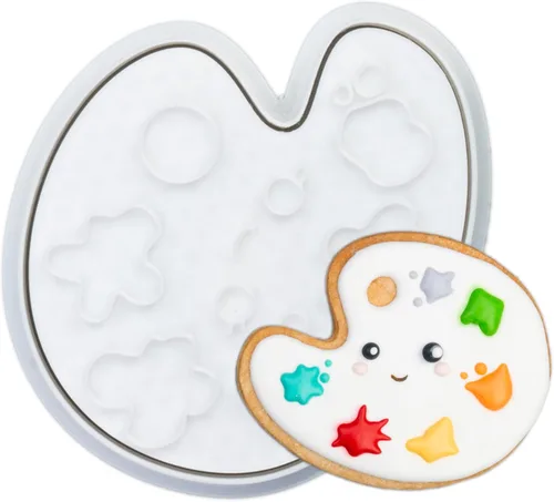 Vista 22 de Juego de cortador de galletas de regreso a clases con sellos de émbolo, 11 piezas, regalos de cocina, cumpleaños, vacaciones, ácido poliláctico 3D