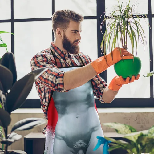 Vista 7 de Cabilock Delantal de cocina novedoso para hombre, divertido delantal de estatua de David para adultos para asar a la parrilla, hornear, cocina