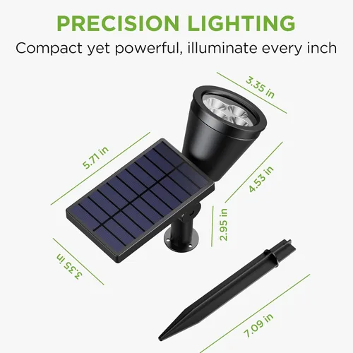 Vista 7 de InnoGear Focos solares, luces solares para exteriores, focos solares para bandera, poste de bandera, impermeable, iluminación de paisaje exterior