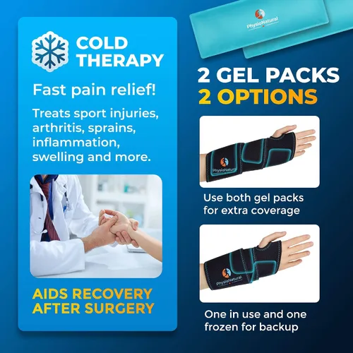 Vista 2 de Envoltura de bolsa de hielo para muñeca, terapia de frío para alivio instantáneo del dolor y tratamiento del túnel carpiano, tendinitis, lesiones