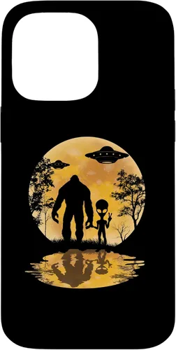 Vista 21 de Funda para iPhone 16 Alien Bigfoot Moon Sasquatch UFO Extraterrestre Hombres Mujeres