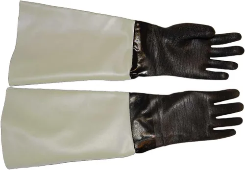 Vista 6 de Guantes para gabinete de chorro de arena con chorro de arena, 6 x 24 pulgadas, fabricados en Estados Unidos, tamaño grande