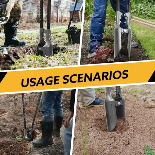 Vista 7 de Excavadora manual para postes de poste de alta resistencia, 58 pulgadas Long Fiberglass Handle with Scale,Sturdy Thick Carbon Steel Head,Non-slip