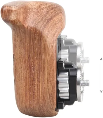 Vista 3 de SMALLRIG 1891 - Agarradera de madera para lateral izquierdo con roseta para equipo de soporte de hombro para cámara (mano izquierda)