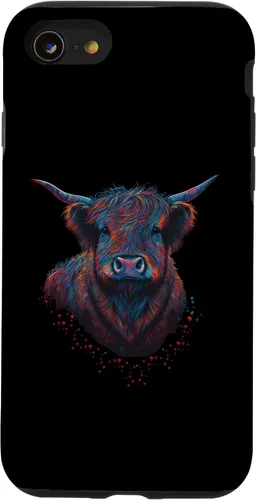 Vista 13 de iPhone 15 Highland Cow Scottish Cattle Portrait Case