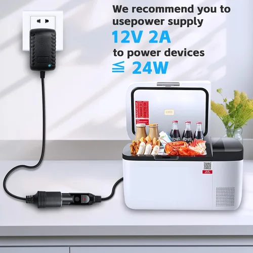 Vista 6 de Convertidor de CA a CC de 12 V 2 A, 24 W Max Cable adaptador de corriente para encendedor de cigarrillos de automóvil, transformador de 110-240 V a