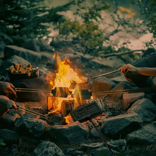 Vista 7 de AILITOR Cocina de hierro fundido para tartas de campamento, para sándwiches de fogata (paquete de 2)