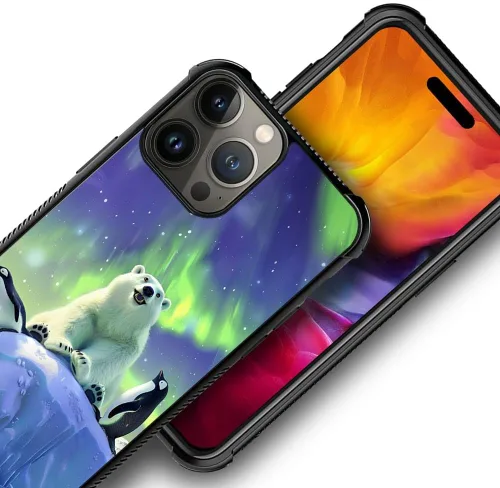 Vista 316 de Funda compatible con iPhone 15, diseño de elefantes africanos, diseño increíble a prueba de golpes, antiarañazos, carcasa trasera de policarbonato