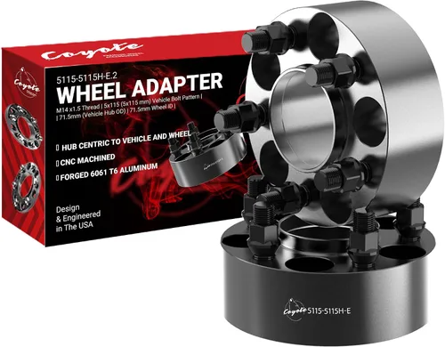 Vista 9 de Wheel Accessories Parts 2 adaptadores de espaciadores de rueda centrados en buje 5 en 4.528 in 0.197x4.528 in 1.00 pulgadas de grosor 2.815 in buje